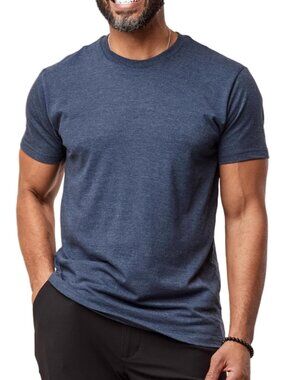 Men's Navy 1 Pack Crew Neck Short Sleeve Fitted Style Soft Poly Blend T Shirts